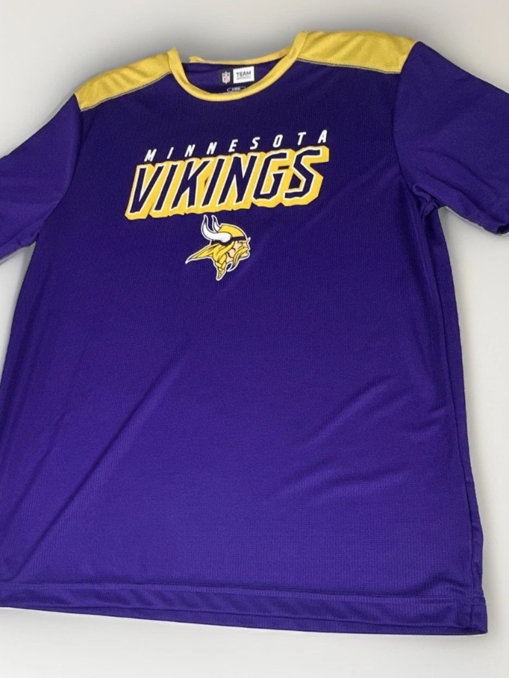 Minnesota Vikings Men's T-Shirt Purple Size Large NFL Team Apparel Short Sleeve